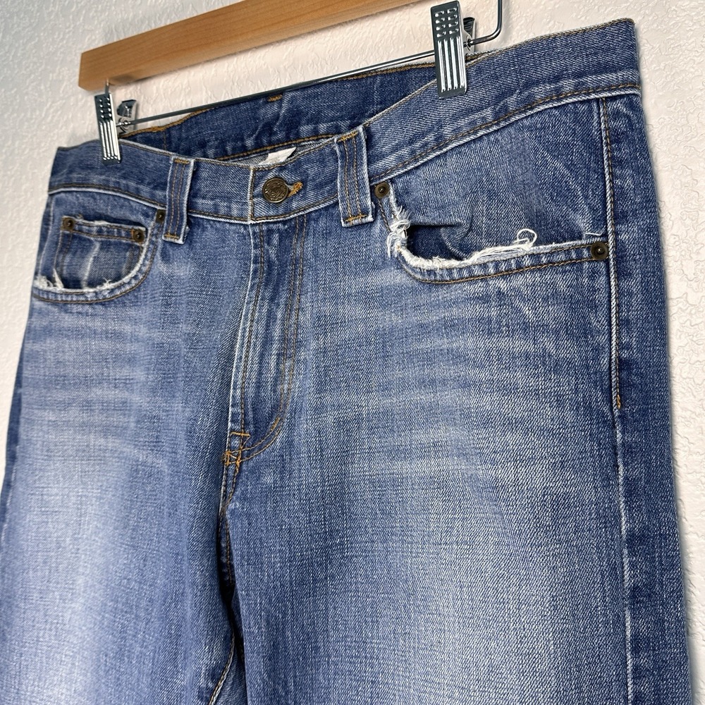 Vintage Distressed Jeans Flare Bell Bottoms USA No Brand Tag 34x32